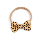 Leather Bow Headband - Cheetah