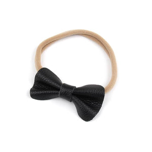 
                
                    Load image into Gallery viewer, Leather Bow Headband - Black
                
            