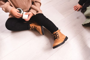 Combat Boots - Tan Premium Leather (Black soles/laces)