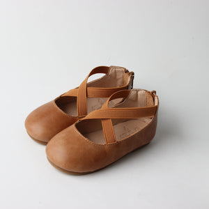 Eleyna Ballet Flats Oil Waxed Tan - Main Image